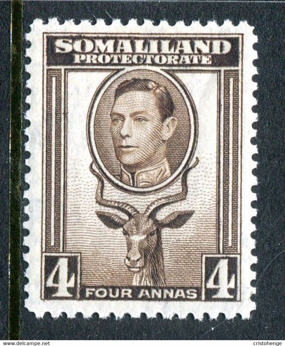 Somaliland 1938 KGVI - Portrait To Left - Sheep, Kudu & Map Issue - 4a Sepia HM (SG 97) - Somaliland (Protectorate ...-1959)