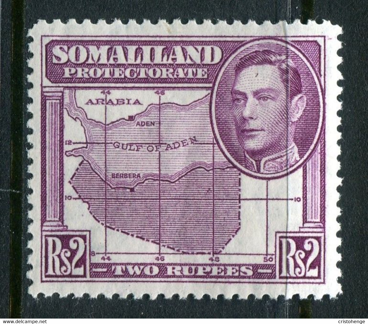 Somaliland 1938 KGVI - Portrait To Left - Sheep, Kudu & Map Issue - 2r Purple HM (SG 102) - Somaliland (Protectorate ...-1959)