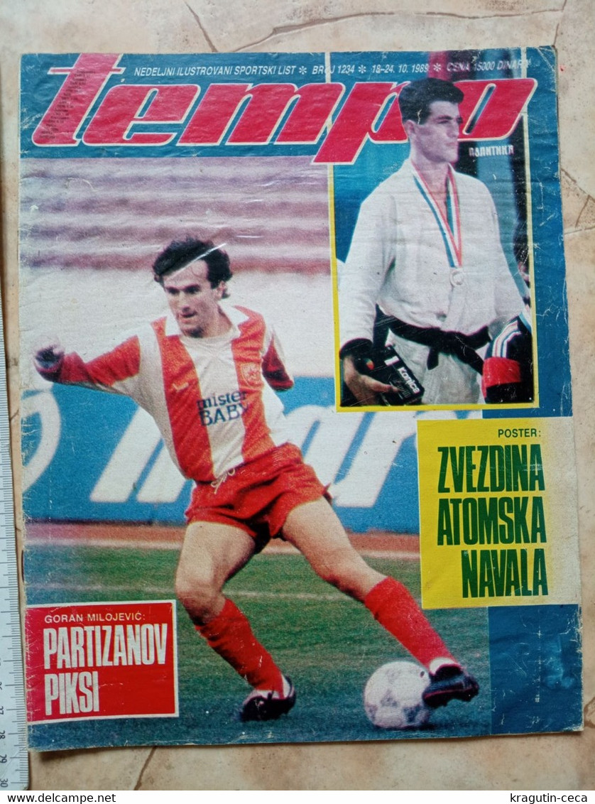 1989 TEMPO YUGOSLAVIA SERBIA SPORT FOOTBALL MAGAZINE NEWSPAPERS BASKETBALL CHAMPIONSHIPS PARTIZAN PIKSI SEKULARAC ZVEZDA - Sport