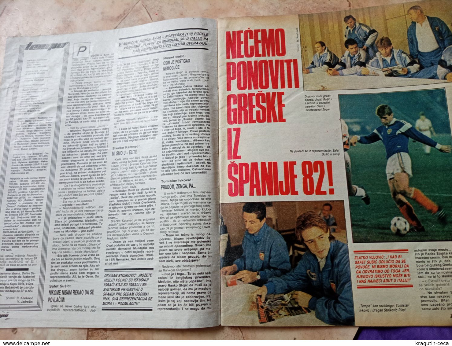 1989 TEMPO YUGOSLAVIA SERBIA SPORT FOOTBALL MAGAZINE NEWSPAPERS BASKETBALL CHAMPIONSHIPS PARTIZAN PIKSI SEKULARAC ZVEZDA