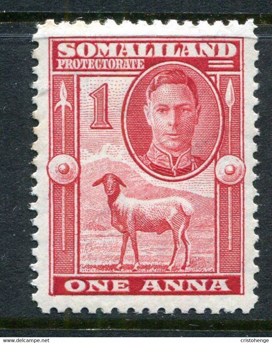 Somaliland 1942 KGVI - Full-face Portrait - Sheep, Kudu & Map Issue - 1a Scarlet HM (SG 106) - Somaliland (Protectoraat ...-1959)