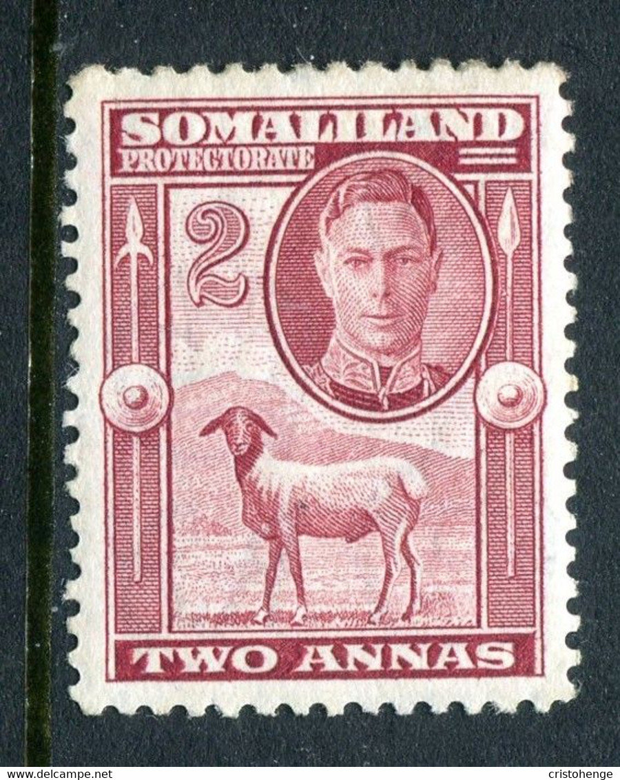 Somaliland 1942 KGVI - Full-face Portrait - Sheep, Kudu & Map Issue - 2a Maroon HM (SG 106) - Somaliland (Protectorate ...-1959)