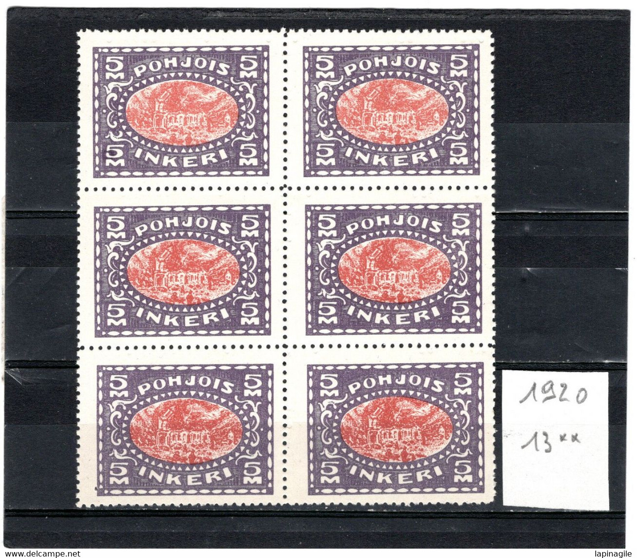 INGRIE 1920 YT N° 13 Neuf** MNH Bloc De 6 - Autres & Non Classés