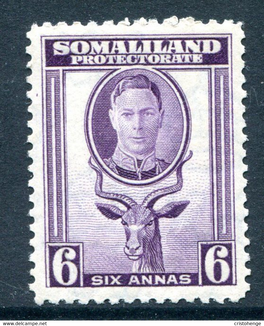 Somaliland 1942 KGVI - Full-face Portrait - Sheep, Kudu & Map Issue - 6a Violet HM (SG 110) - Somaliland (Protectorate ...-1959)