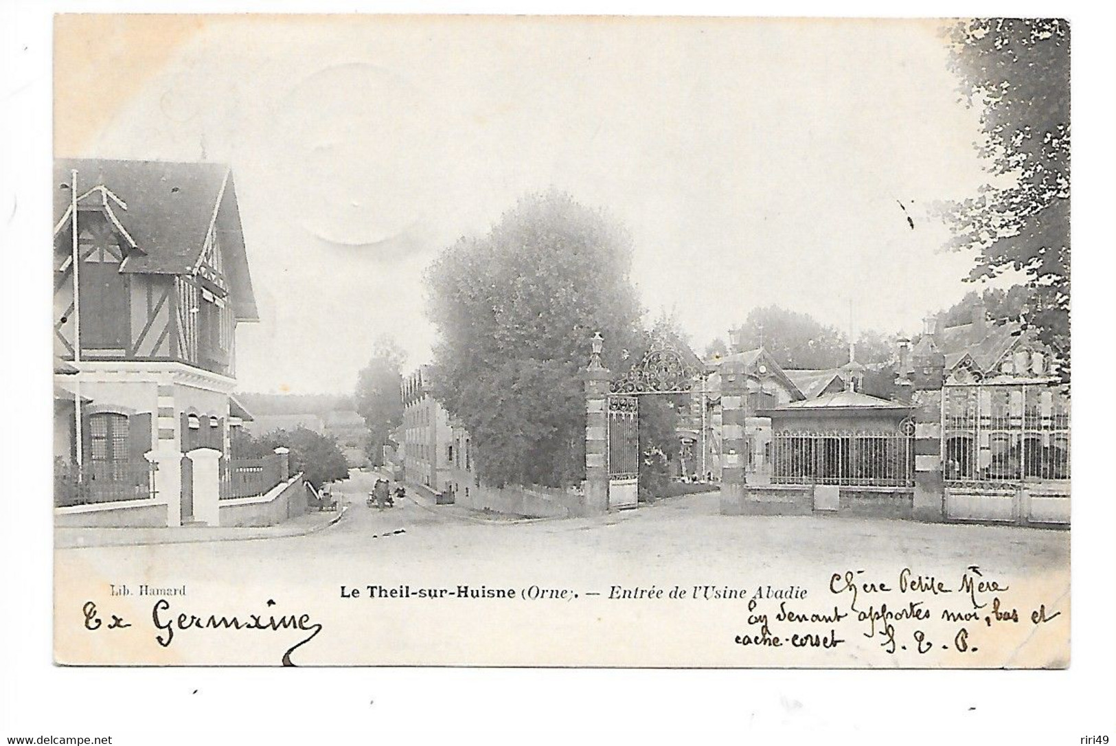 Cpsm 61 Le THEIL-sur-Huisne-Entrée De L'usine Abadie, Dos Simple, Voyagée 1903, Belle Carte - Other & Unclassified