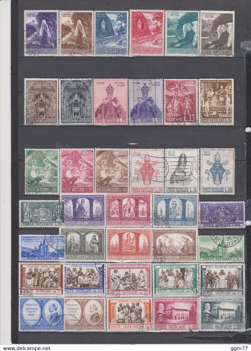 145 TIMBRES VATICAN OBLITERES  & NEUFS**&* + SANS GOMME DE 1957 à 1973   Cote : 42,90 € - Oblitérés