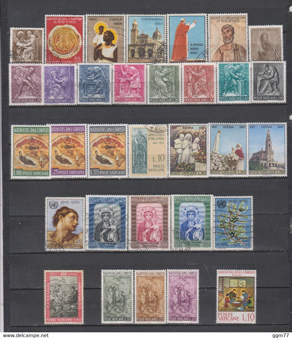 145 TIMBRES VATICAN OBLITERES  & NEUFS**&* + SANS GOMME DE 1957 à 1973   Cote : 42,90 € - Oblitérés