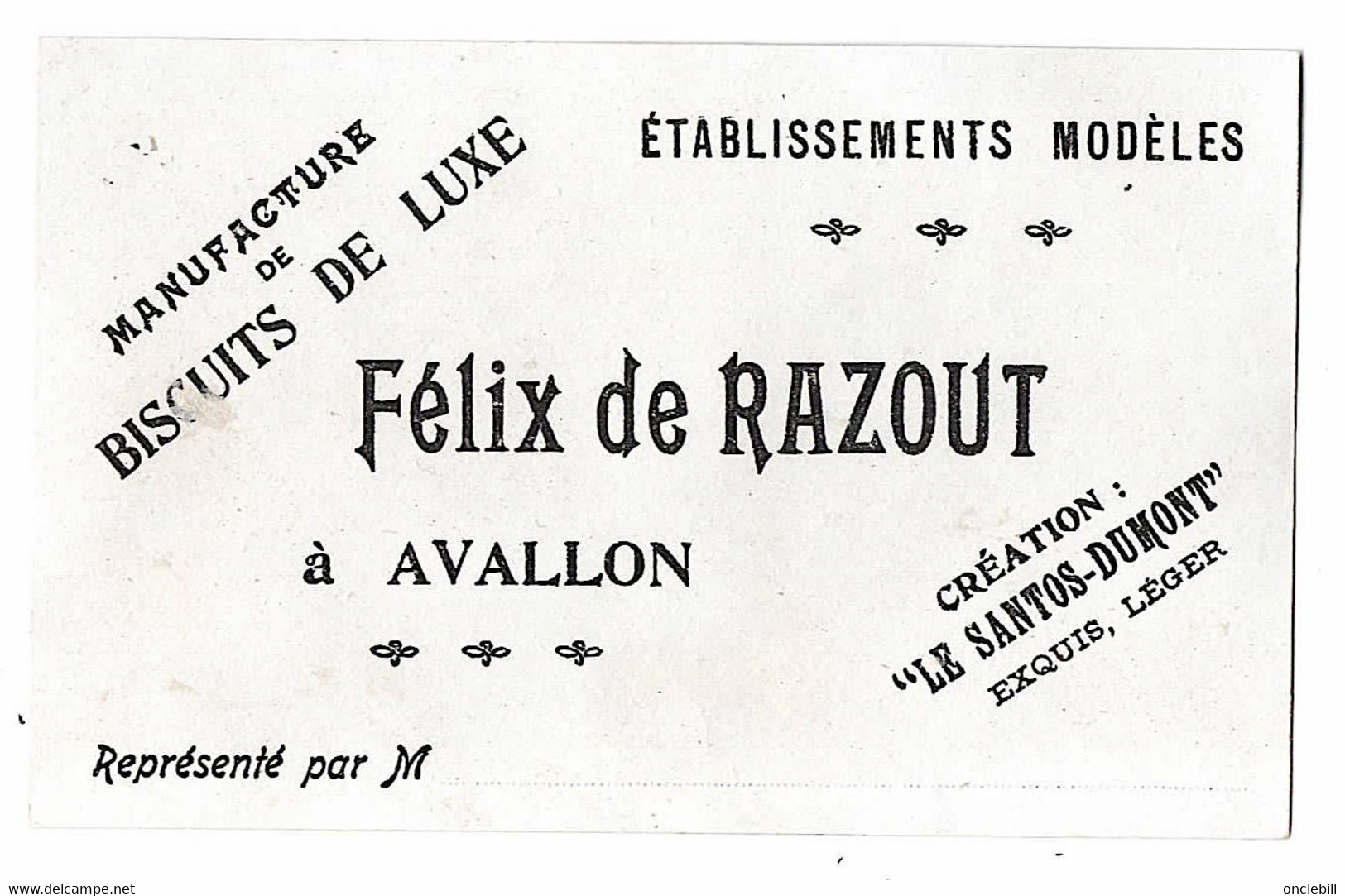 Avallon Yonne Publicité Biscuits Felix De Razout Chromo 1900 état Très Bon - Fiori