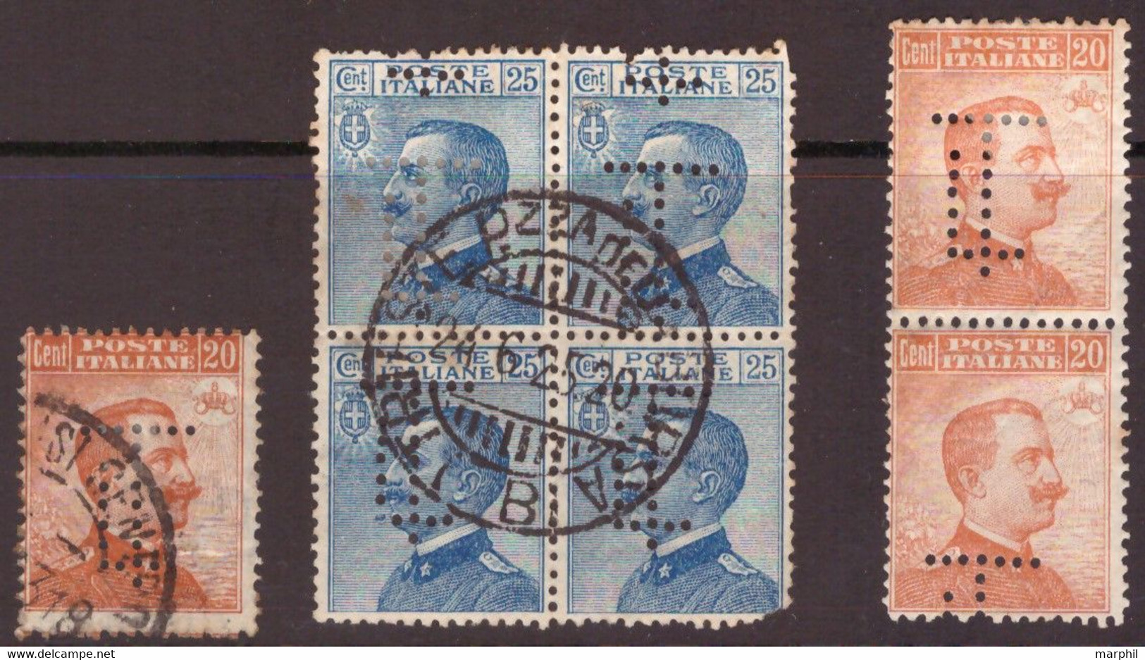 Trieste 1925 Perfin "TL" 3v Non Classificati - Autres & Non Classés