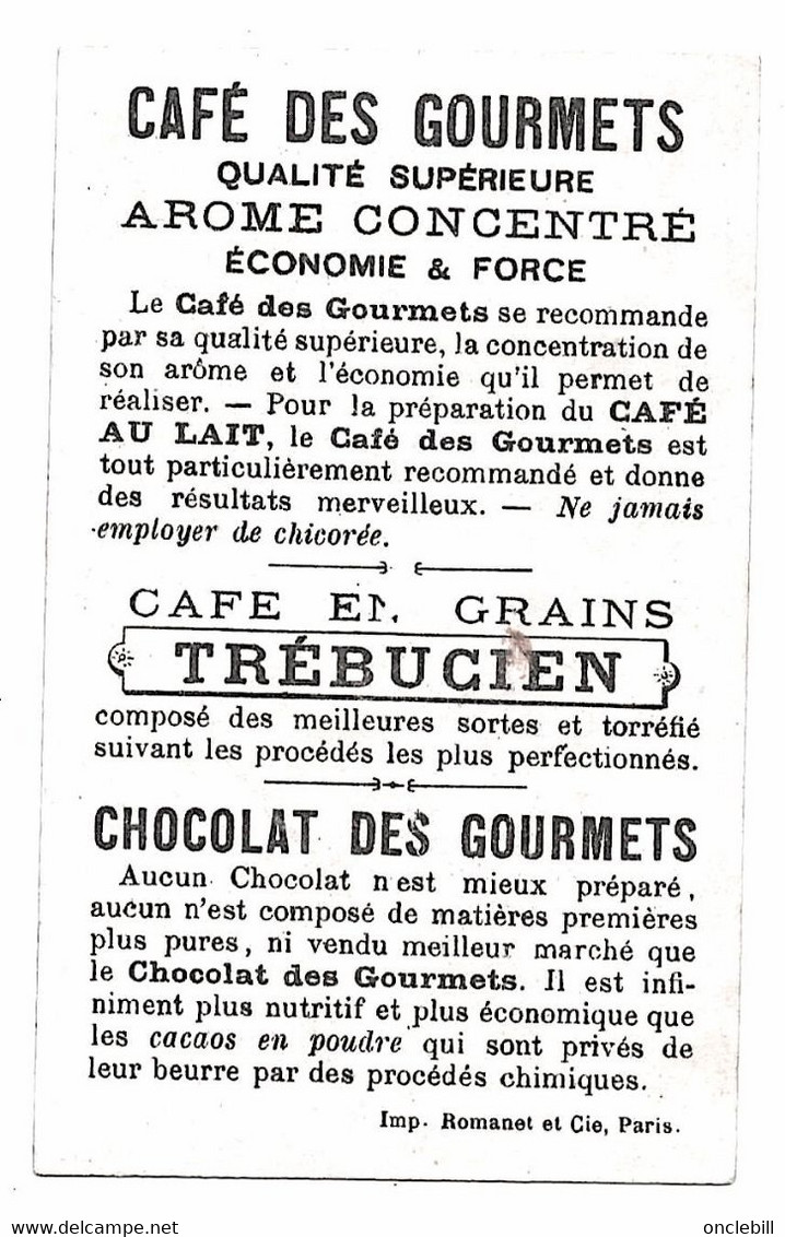 Paris Cours De Vincennes Publicité Café Trebucien Chromo 1900 état Très Bon - Fleurs