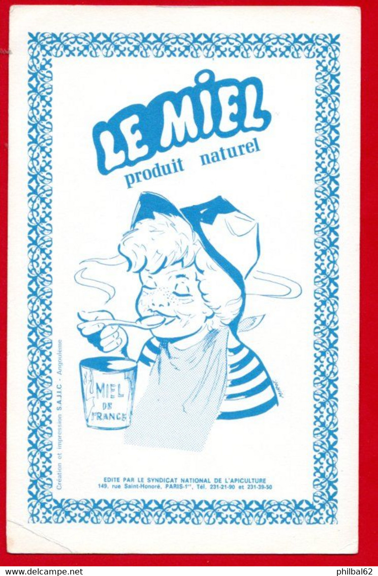 Buvard Pour La Promotion Du Miel. Edition Du Syndicat De L'apiculture. - Sucreries & Gâteaux