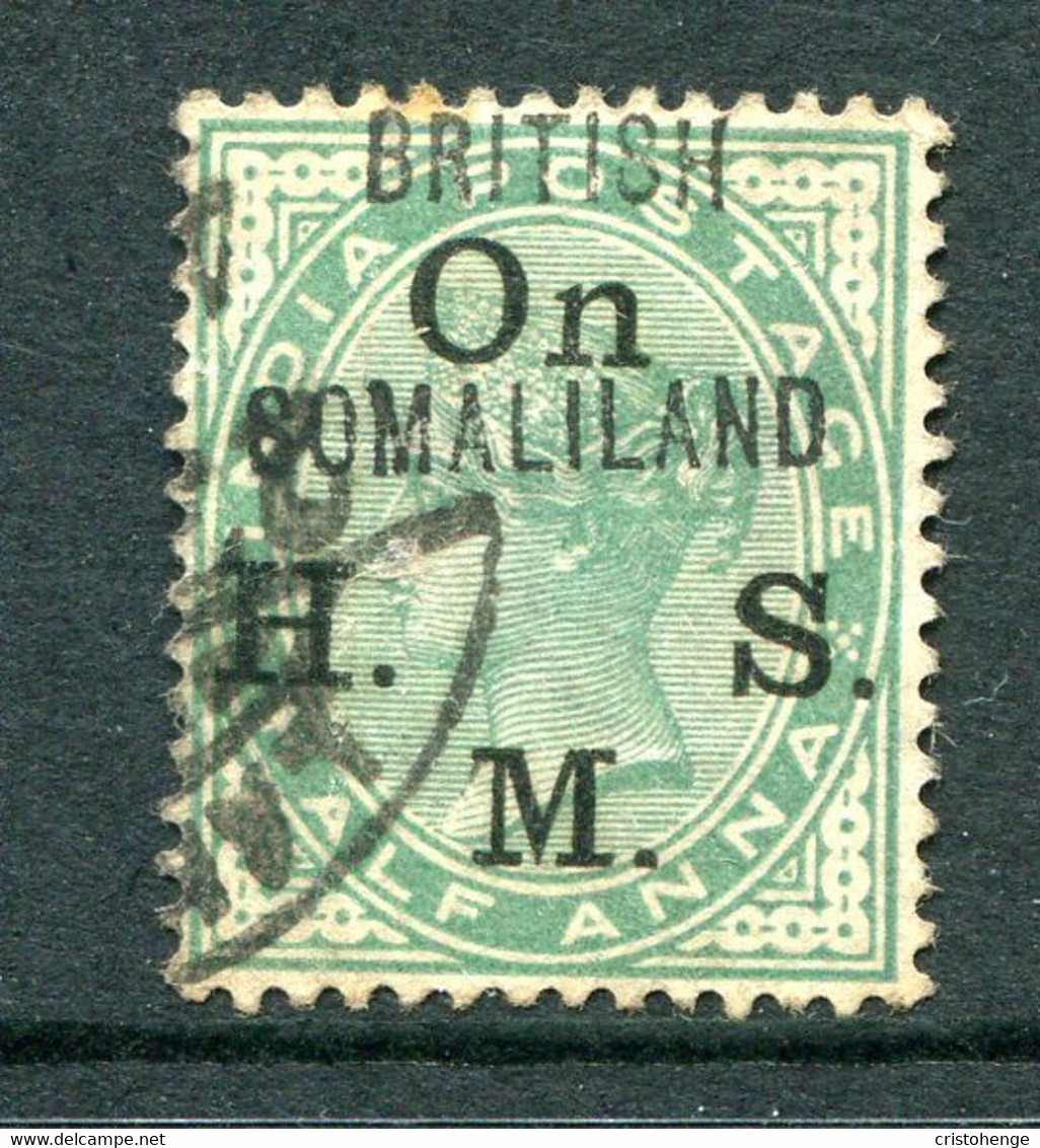 Somaliland 1903 QV India - Officials O.H.M.S - Forged Overprint - ½a Yellow-green Used (SG O1) - Somaliland (Protectoraat ...-1959)