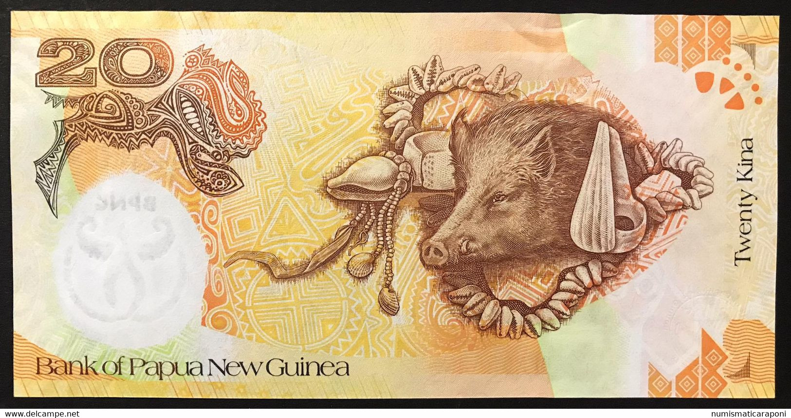 Papua New Guinea 20 Kina 2008 Pick#36  Unc- Q.fds  Lotto 1986 - Papua New Guinea