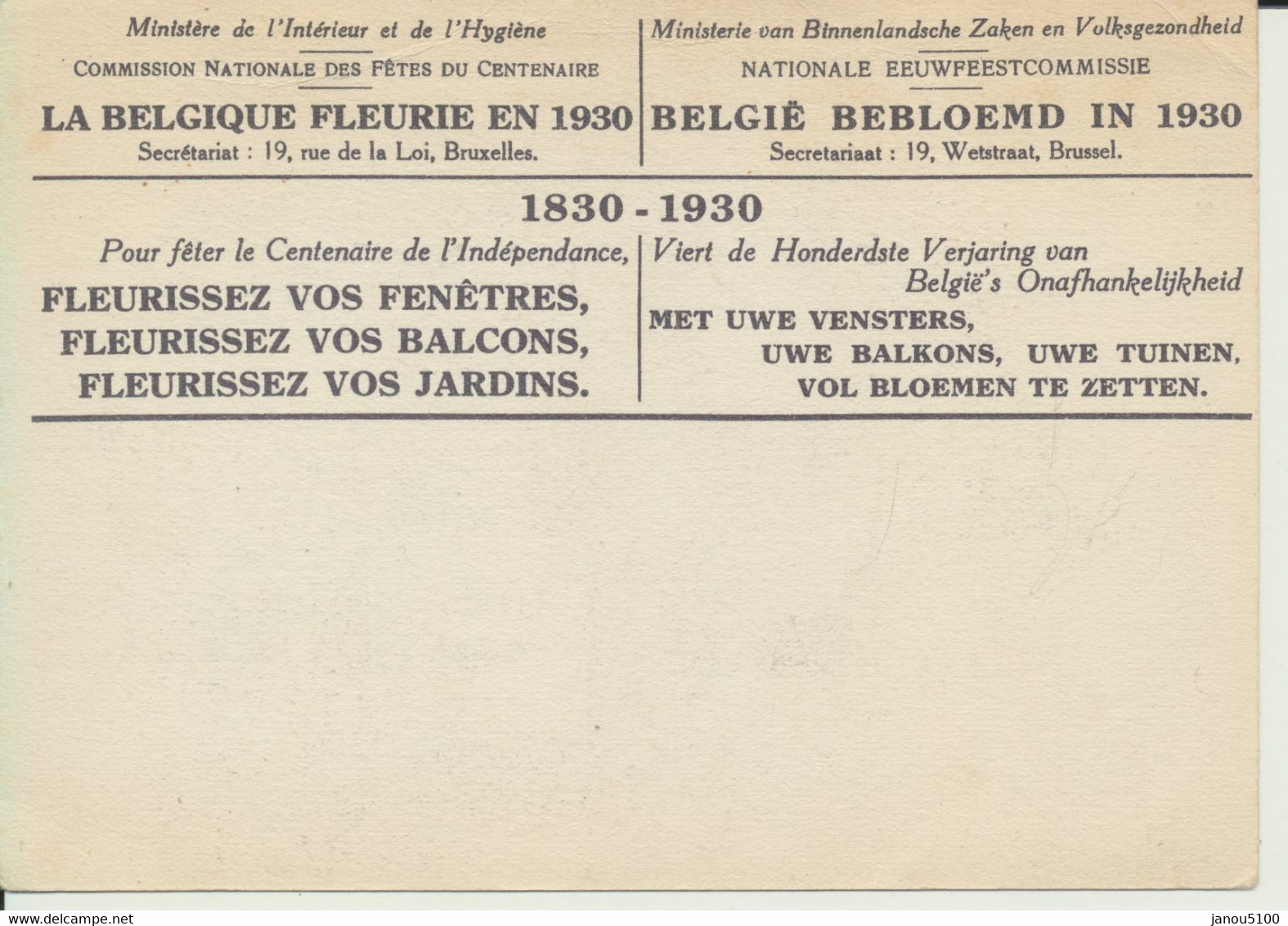 La Belgique Fleurie 1830-1930      Belgie Bebloemd. - Histoire