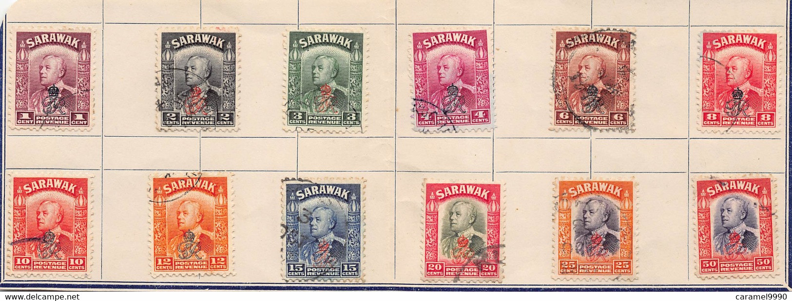 MALAYSIA. SARAWAK. 1945. SIR CHARLES VYNER BROOKE  12 Pcs Rare  D 2226 - Sarawak (...-1963)