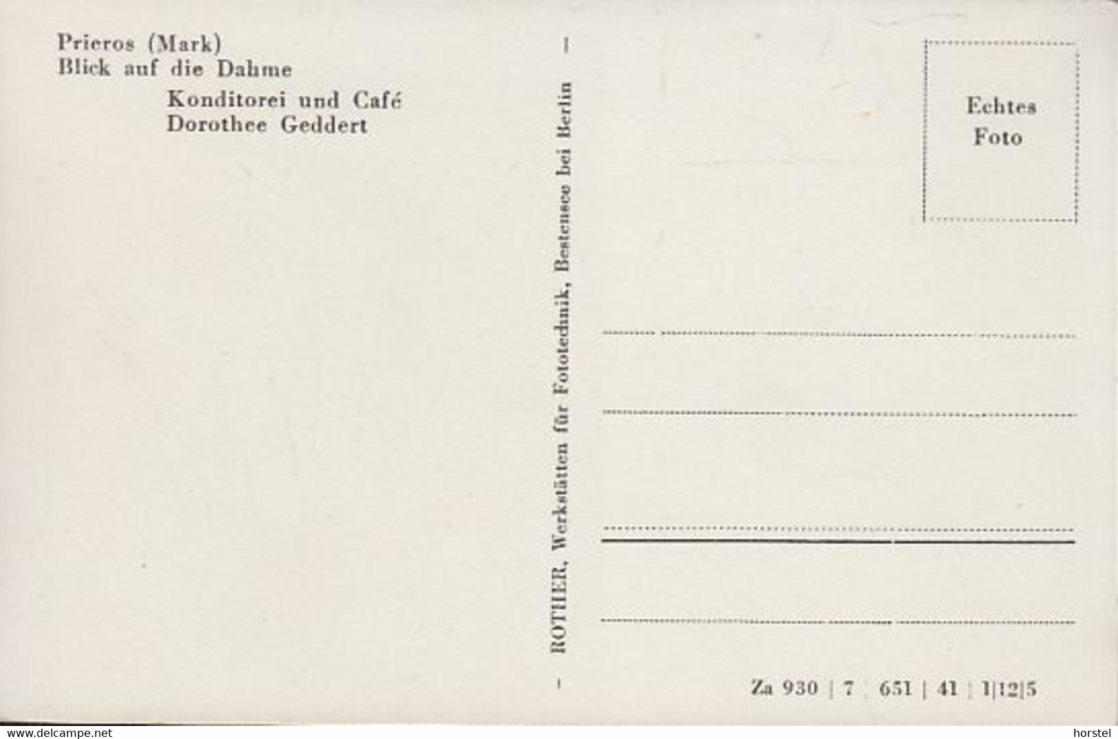 D-15754 Heidesee - Prieros - Dahme - Konditorei Und Cafe Dorothee Geddert ( Echt Foto) - Friedersdorf