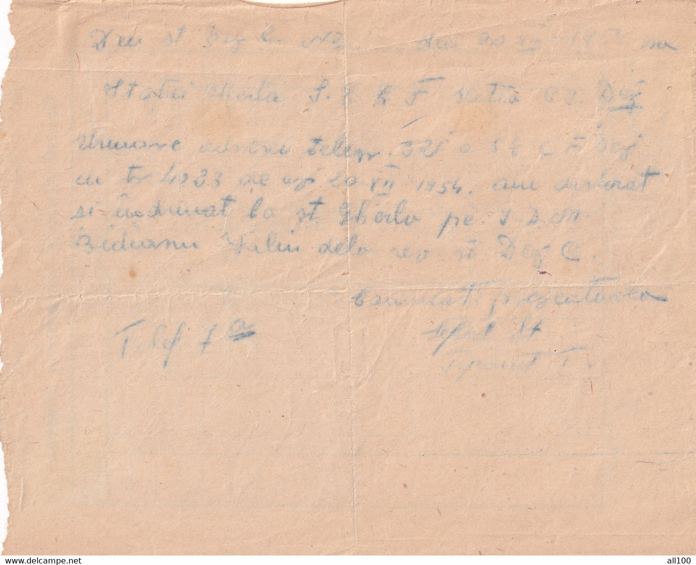 A18643 - CFR CAILE FERATE ROMANE ROMANIAN RAILWAYS OLD DOCUMENT DEJ GHERLA 1954 HANDWRITING HANDWRITTEN COPY ROMANIA - Europe