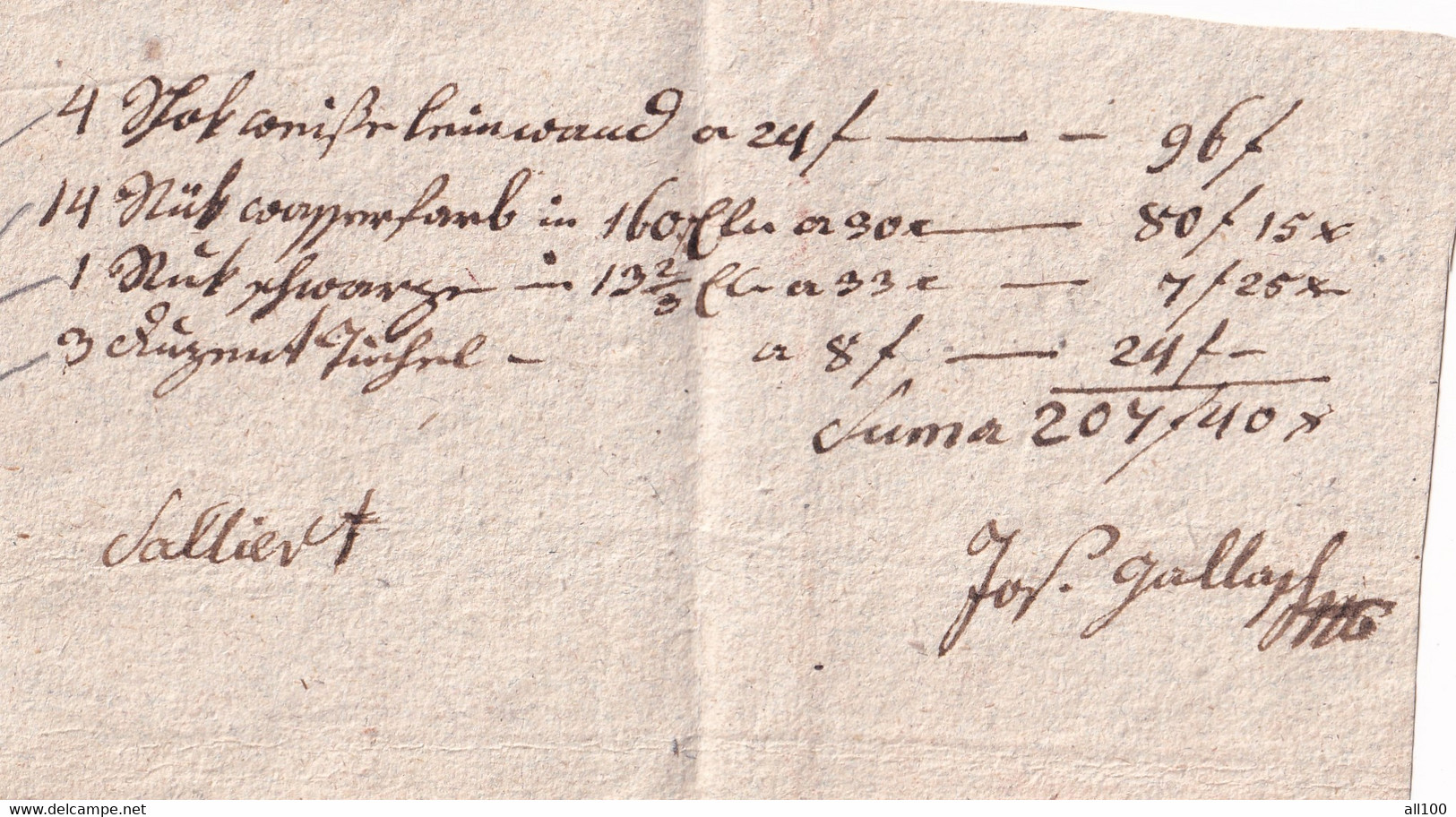 A18646 - RECEIPT FROM AUSTRIA 1835 OLD HANDWRITTEN DOCUMENT SIGNITURE - Österreich