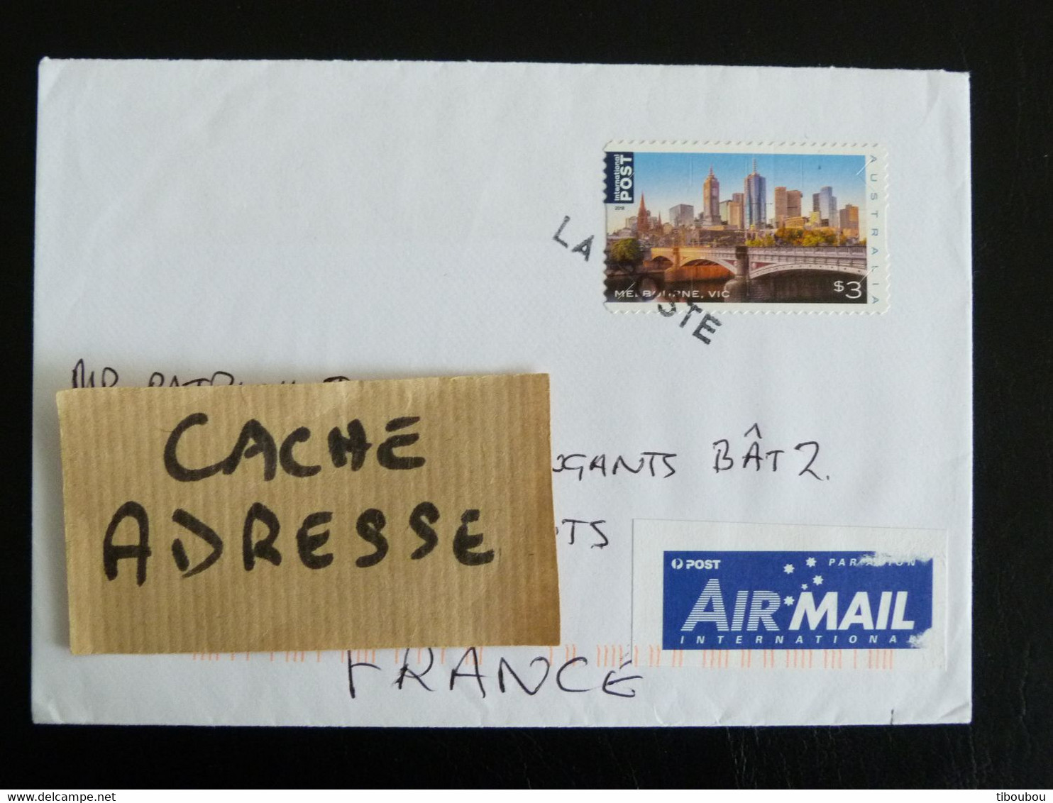 LETTRE AUSTRALIE AUSTRALIA AVEC YT 4673 ARCITECTURE MELBOURNE - GRIFFE LINEAIRE LA POSTE - Storia Postale