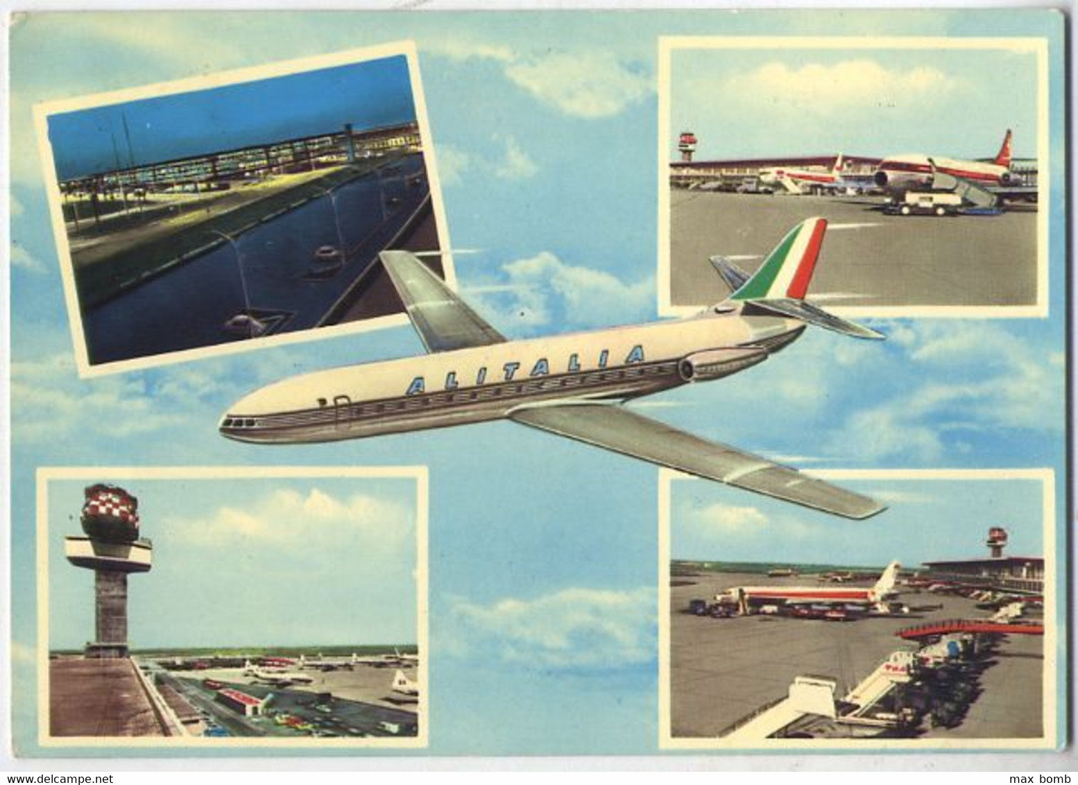 1963 FIUMICINO 6 AEREO ALITALIA E ALTRI  AEROPORTO   ROMA - Fiumicino