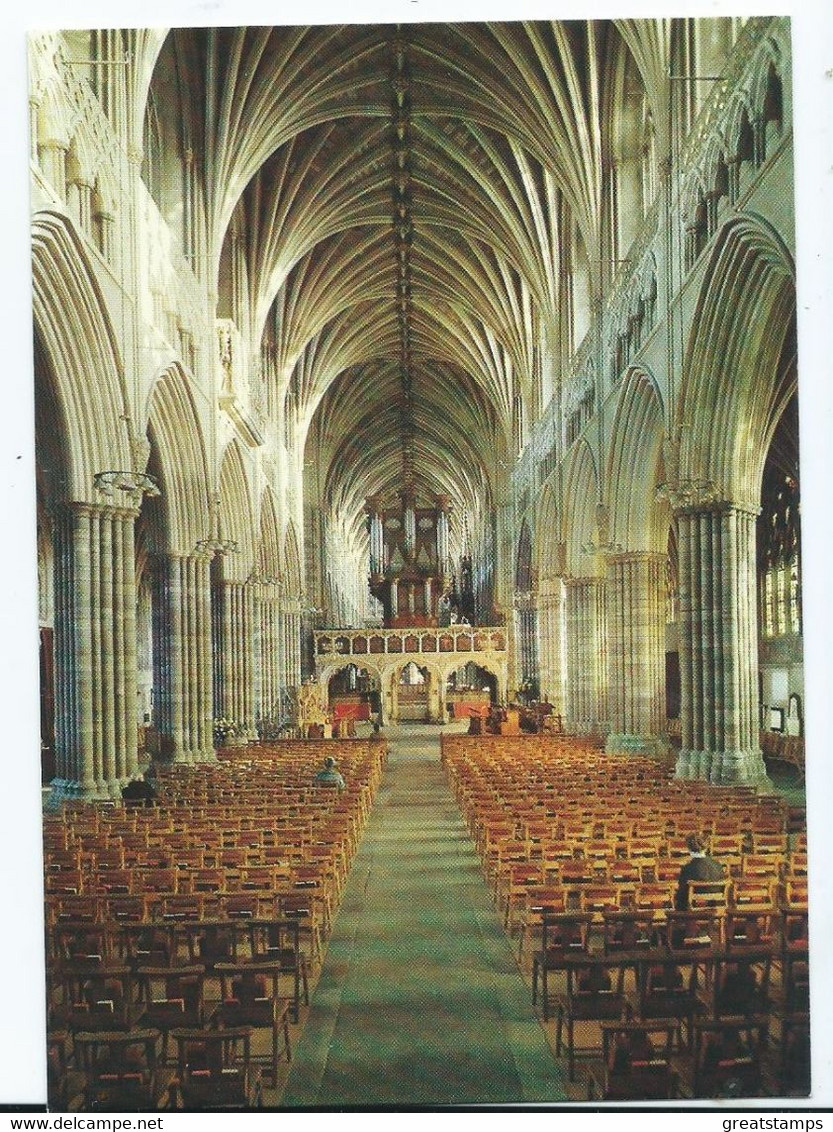 Devon Postcard Exeter Cathedral Walter Scott Unused Larger Format Card Nave Walter Scott - Exeter