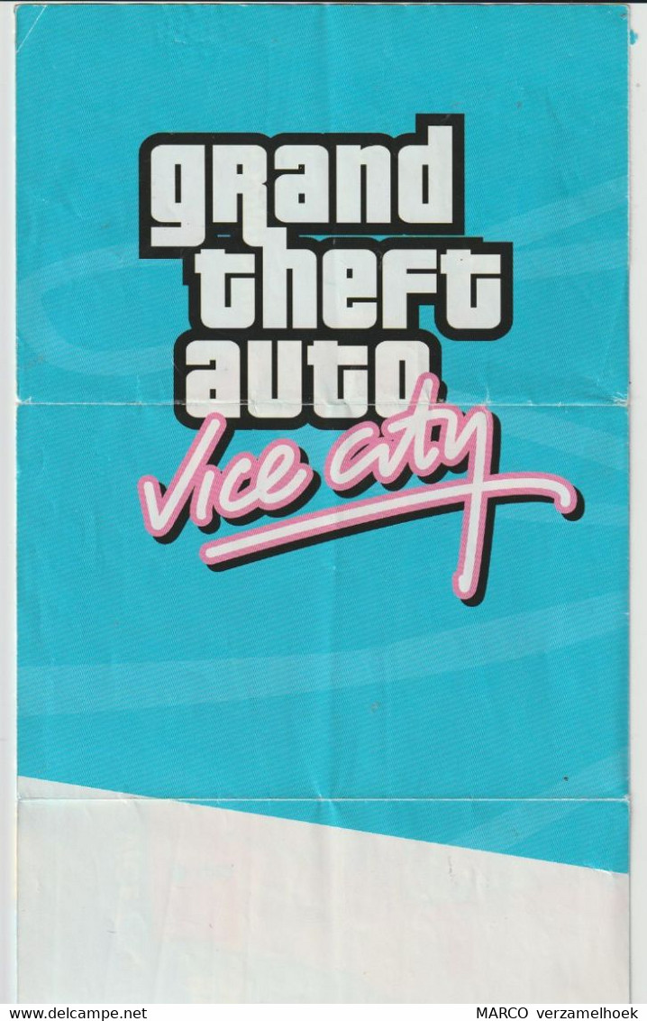 SONY Playstation 2 GTA Grand Theft Auto Vice-city 2002 Poster/PCmap - Letteratura E Istruzioni