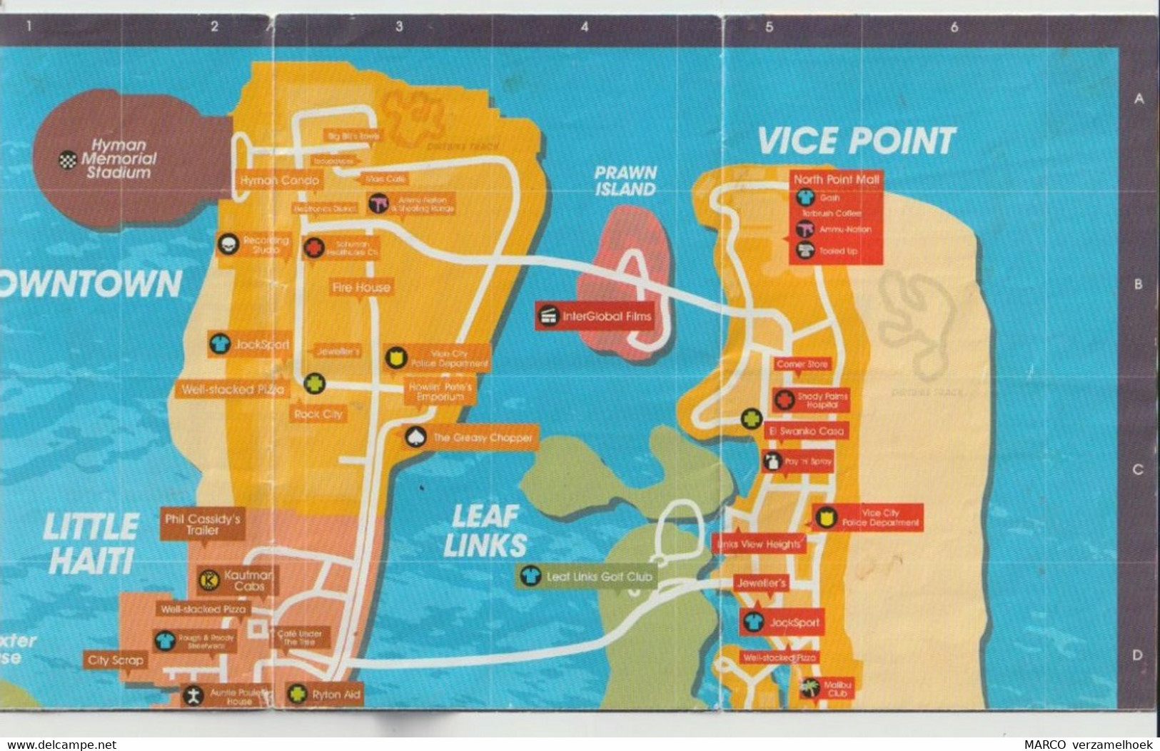 SONY Playstation 2 GTA Grand Theft Auto Vice-city 2002 Poster/PCmap - Literatuur En Instructies