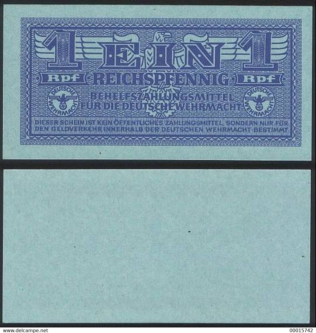 GERMANY 1 REICHSFENNIG 1942 P-M32 UNC  D-0938 - Betaalmiddel - Dt. Wehrmacht