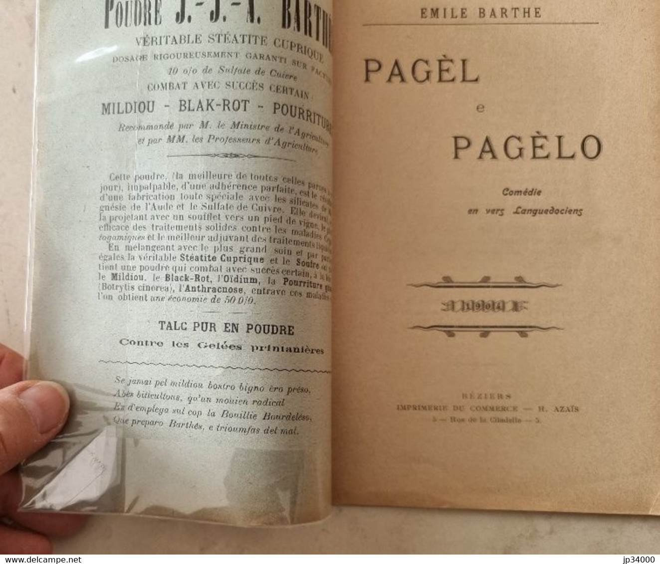 PAGEL E PAGELO Comédie En Vers Languedociens De Emile Barthe. (Béziers 1904) - Languedoc-Roussillon