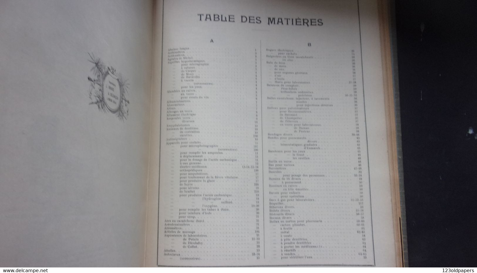 SUPERBE ACCESSOIRES DE PHARMACIE  CATALOGUE  BACHELET CIRCA 1913 MEDECINE HYGIENE CHIRURGIE  327 PAGES