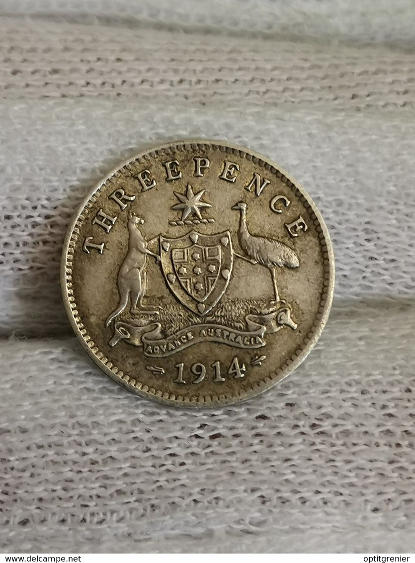 3 PENCE ARGENT 1914 AUSTRALIE / AUSTRALIA SILVER - Threepence