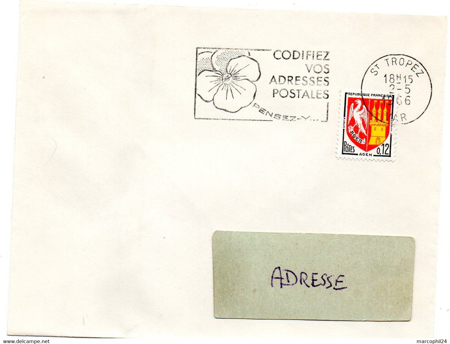 VAR - Dépt N° 83 = St TROPEZ 1966 = FLAMME Non Codée = SECAP Multiple ' CODIFIEZ Vos Adresses Postales' - Postleitzahl