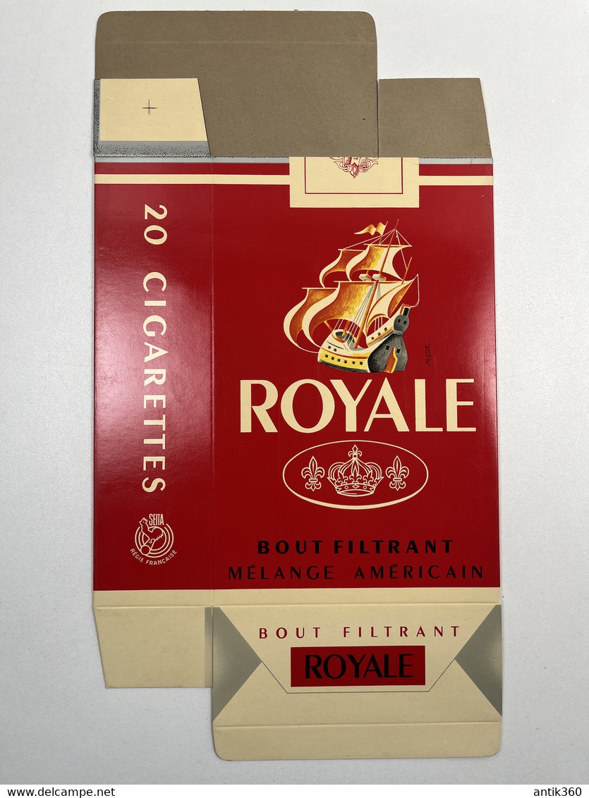 Rare Factice Publicitaire De Paquet De Cigarette ROYALE Bout Filtrant Mélange Américain SEITA Régie Française - Werbeartikel