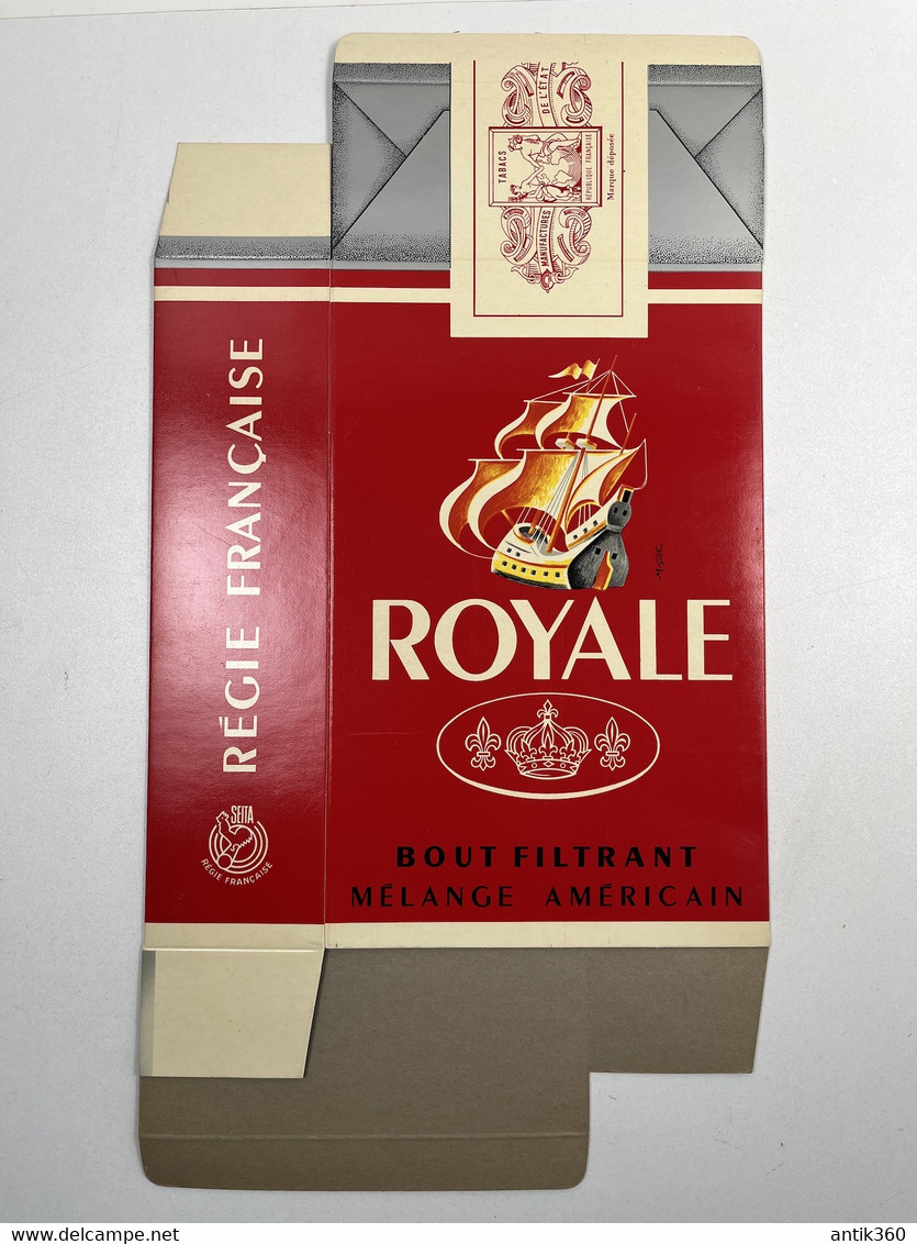 Rare Factice Publicitaire De Paquet De Cigarette ROYALE Bout Filtrant Mélange Américain SEITA Régie Française - Objets Publicitaires