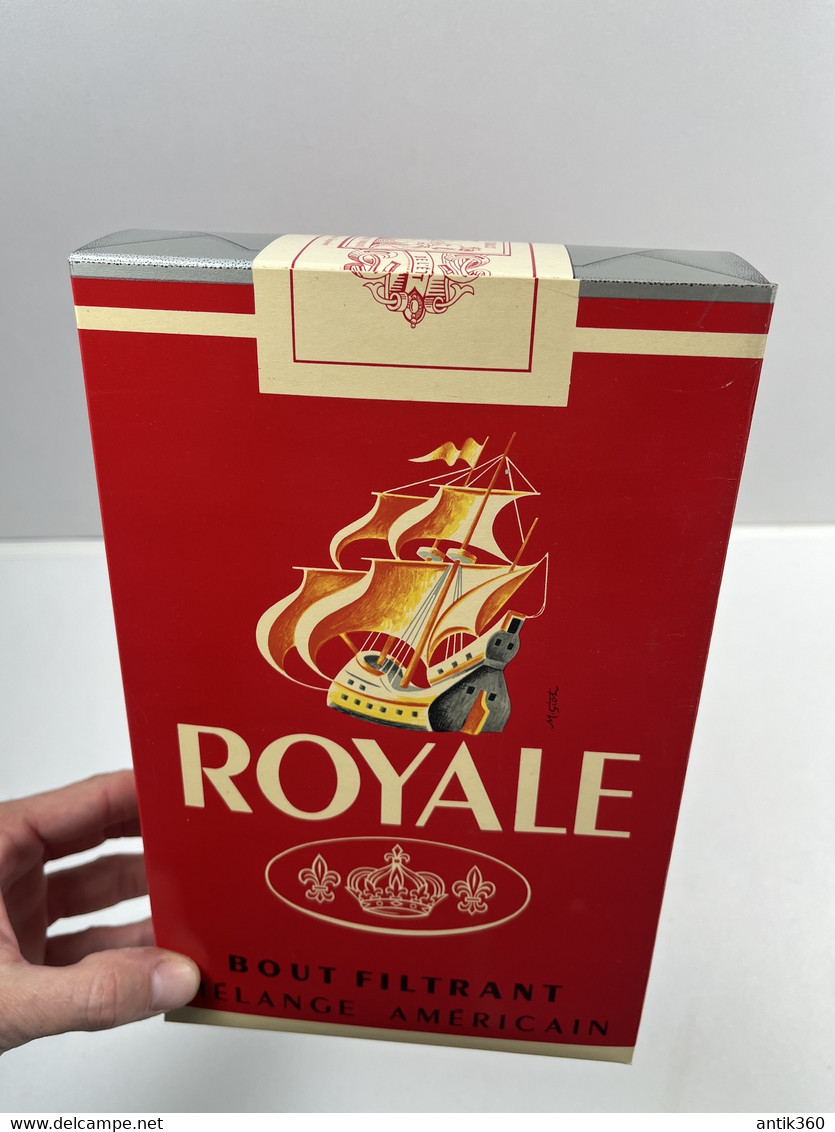 Rare Factice Publicitaire De Paquet De Cigarette ROYALE Bout Filtrant Mélange Américain SEITA Régie Française - Werbeartikel