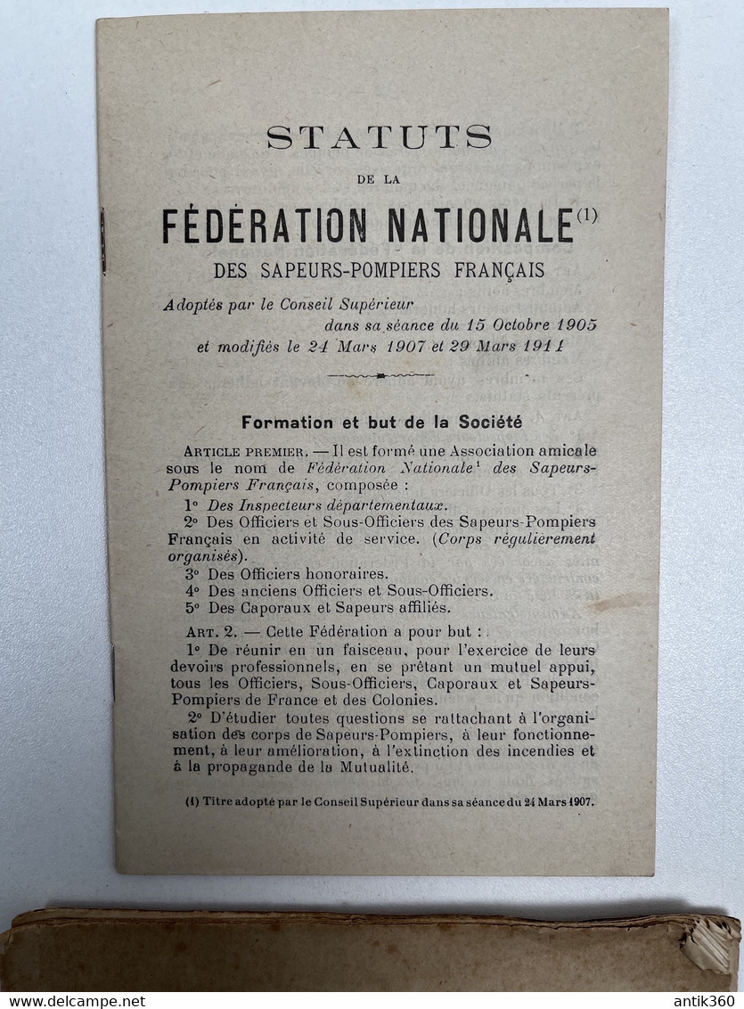 Lot De 5 Documents Législatifs Statuts Pompiers France Et Algérie XIXe Et XXe - Firemen