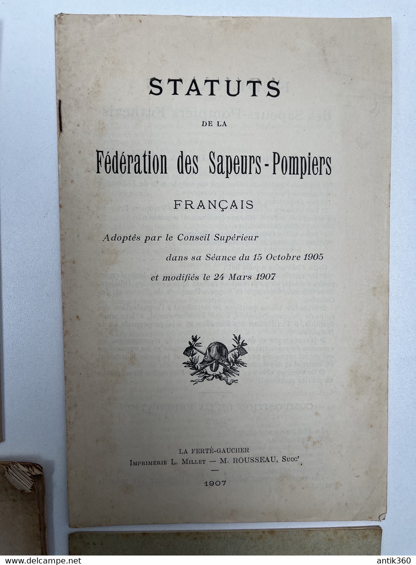 Lot De 5 Documents Législatifs Statuts Pompiers France Et Algérie XIXe Et XXe - Pompiers