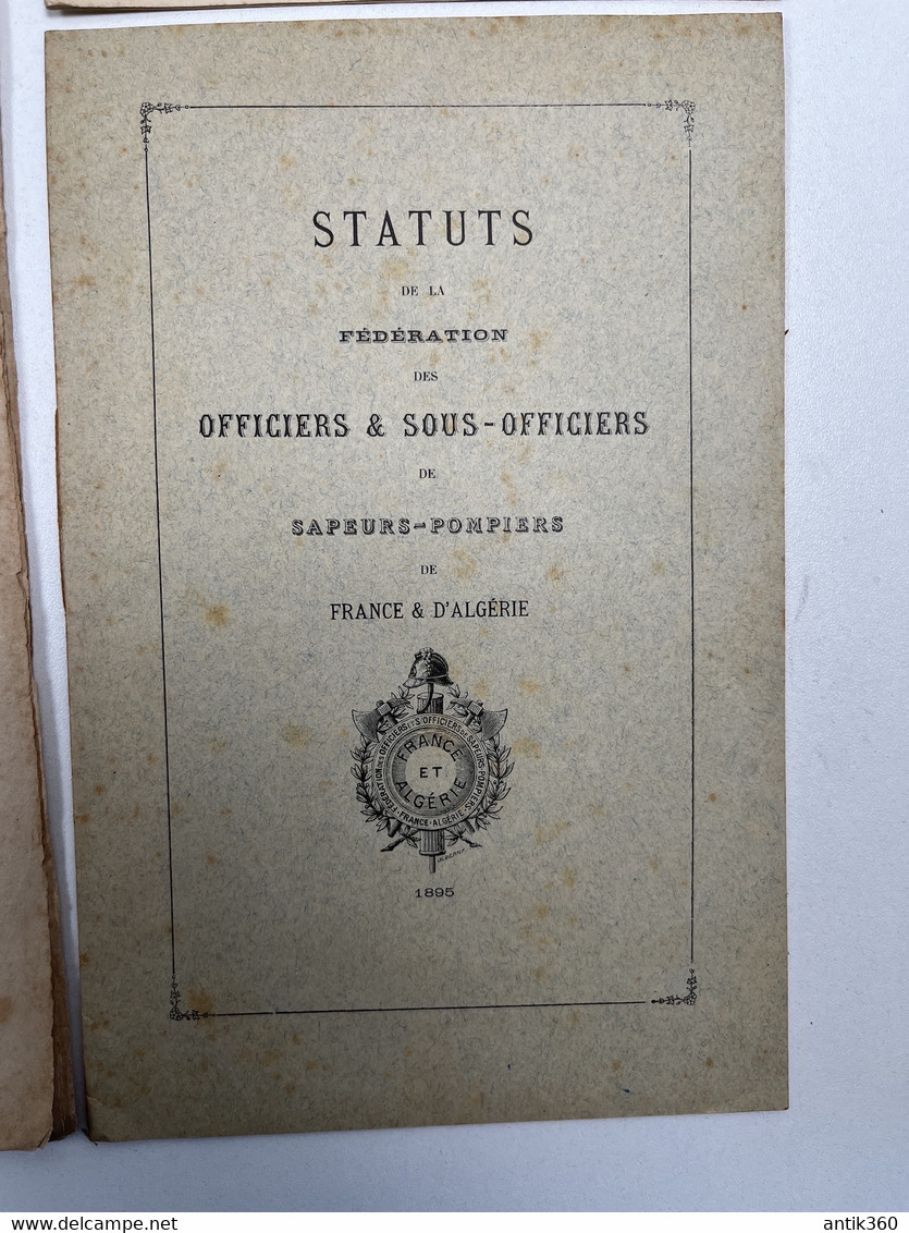 Lot De 5 Documents Législatifs Statuts Pompiers France Et Algérie XIXe Et XXe - Bomberos