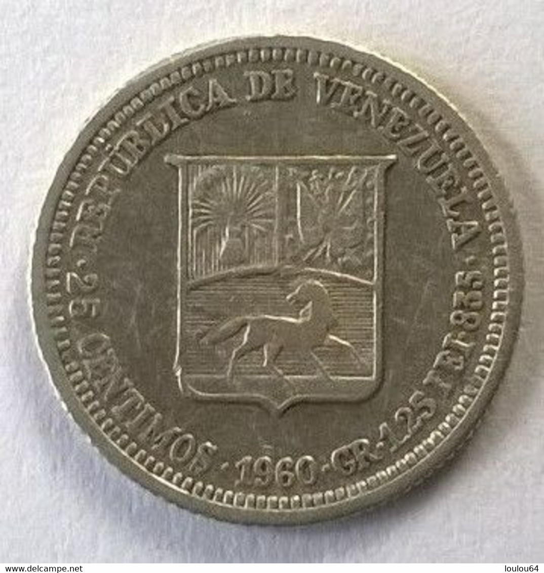 Monnaie - Venezuela - 25 Centimos 1960 - Argent - Superbe - - Venezuela