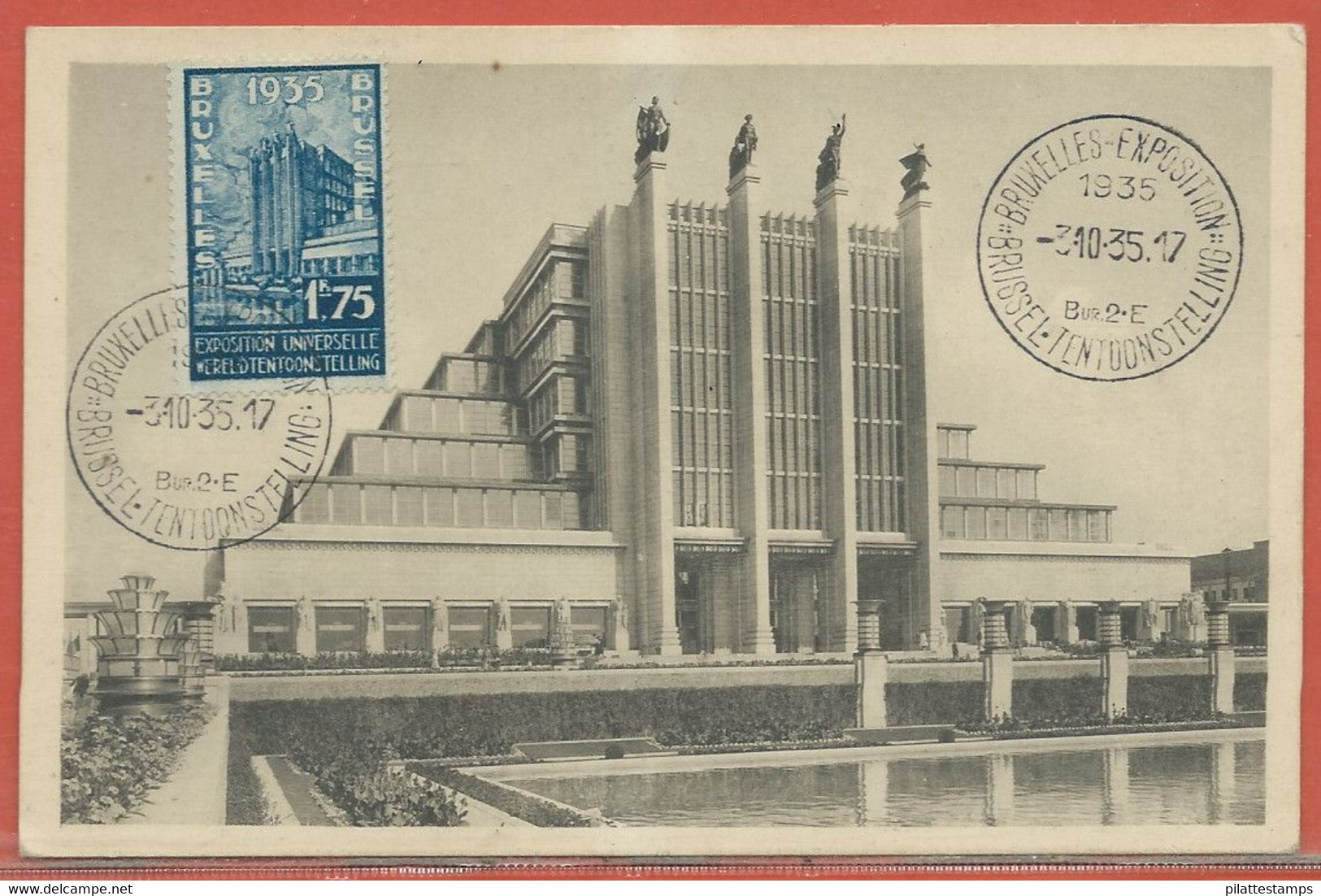 EXPOSITION BELGIQUE CARTE FDC BRUXELLES DE 1935 - 1935 – Brüssel (Belgien)