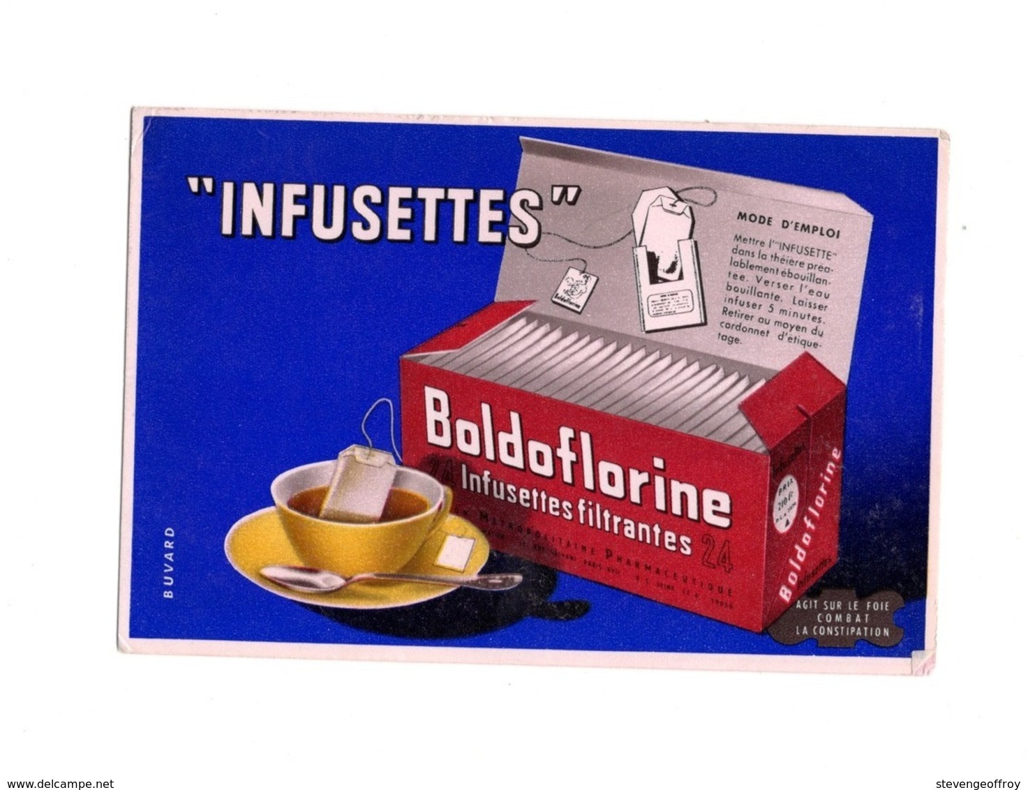 Buvard Infusettes Thé Filtrantes Boldoflorine Sachet Tisane Foie Intestin - Café & Thé