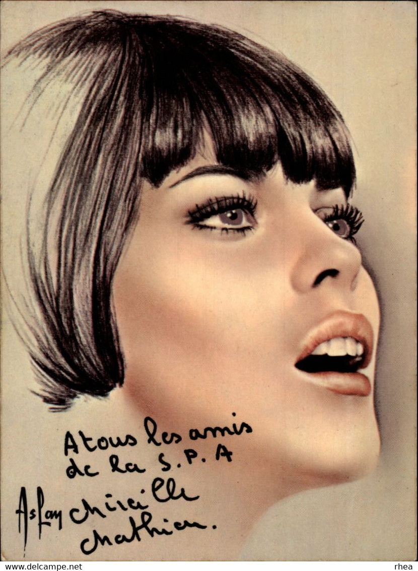 ILLUSTRATEURS - ASLAN - Mireille Mathieu - Carte Pour La SPA - Aslan