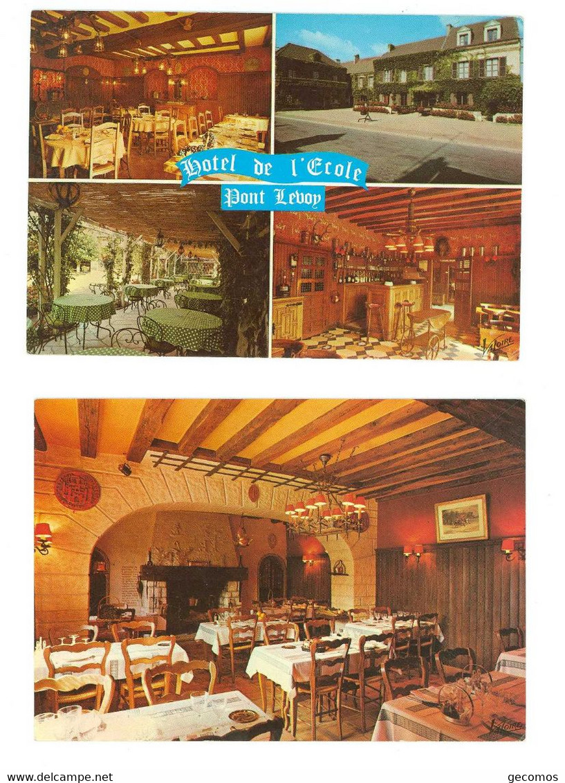 41 - 2 CARTES : MONTRICHARD - Hôtel De L'Ecole Pont Levoy à Montrichard (Multivues) - Montrichard