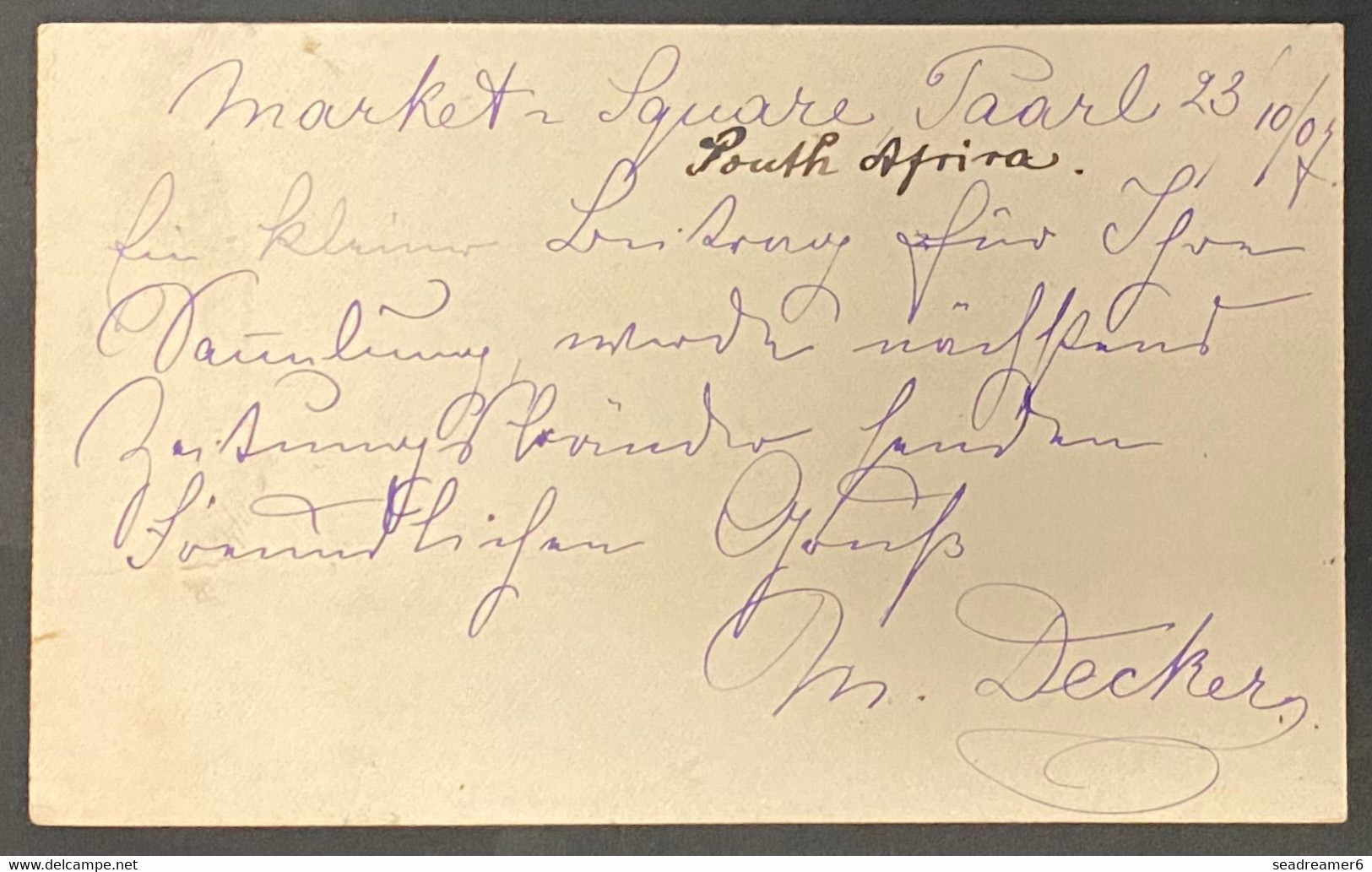 Afrique Du Sud-ouest ORANGE RIVER Entier Carte / Penny Vert + Complément Oblitéré De PRAAL Pour L'allemagne TTB - Oranje Vrijstaat (1868-1909)