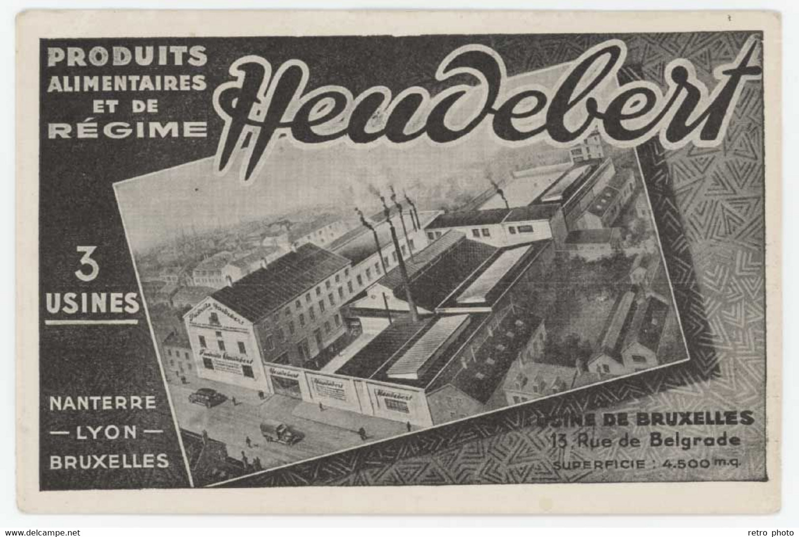 Cpa Pub Heudebert,  Produits Alimentaires Et De Régime, 3 Usines : Nanterre, Lyon, Bruxelles - Publicité