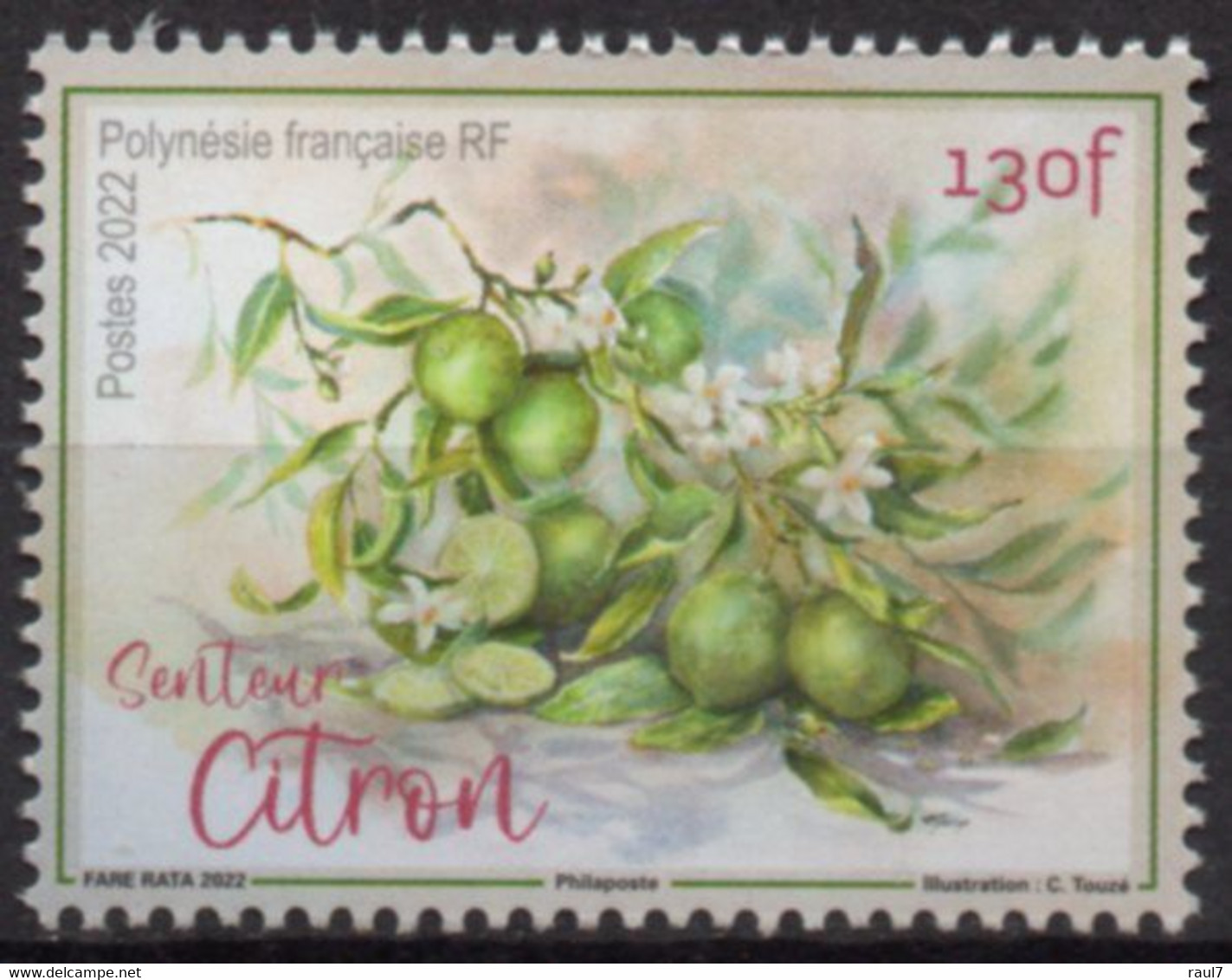 Polynésie Française 2022 - Fruits, Citron, Timbre Senteur Citron - 1 Val Neuf // Mnh - Neufs