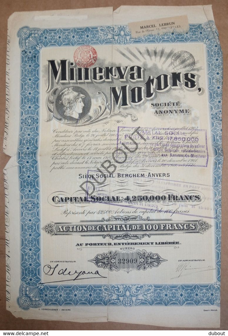 Minerva Motors Aandelen - (V1738) - M - O