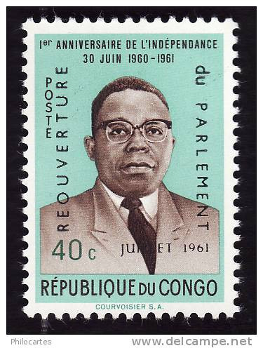 CONGO 1961 -  YT  447 - Independance -   NEUF** - Neufs