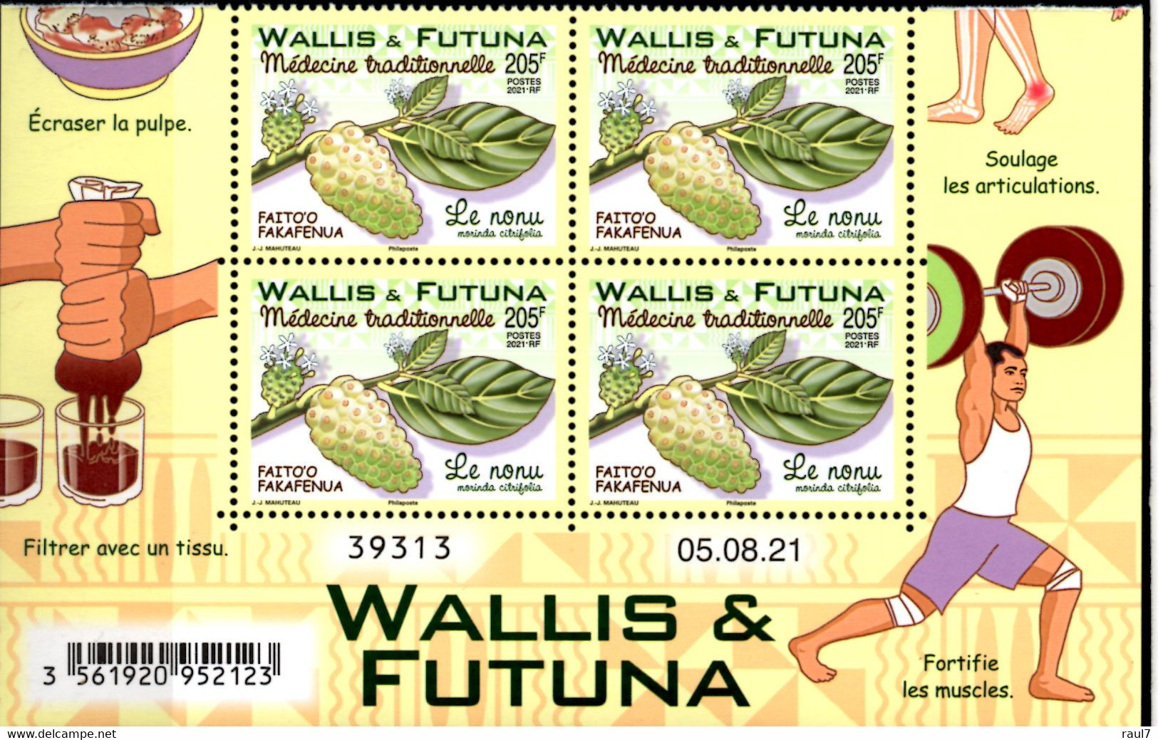 Wallis Et Futuna 2021 - Médecine Traditionnelle, Le Nonu - Bloc De 4 Avec Coin Daté Neufs // Mnh - Ungebraucht