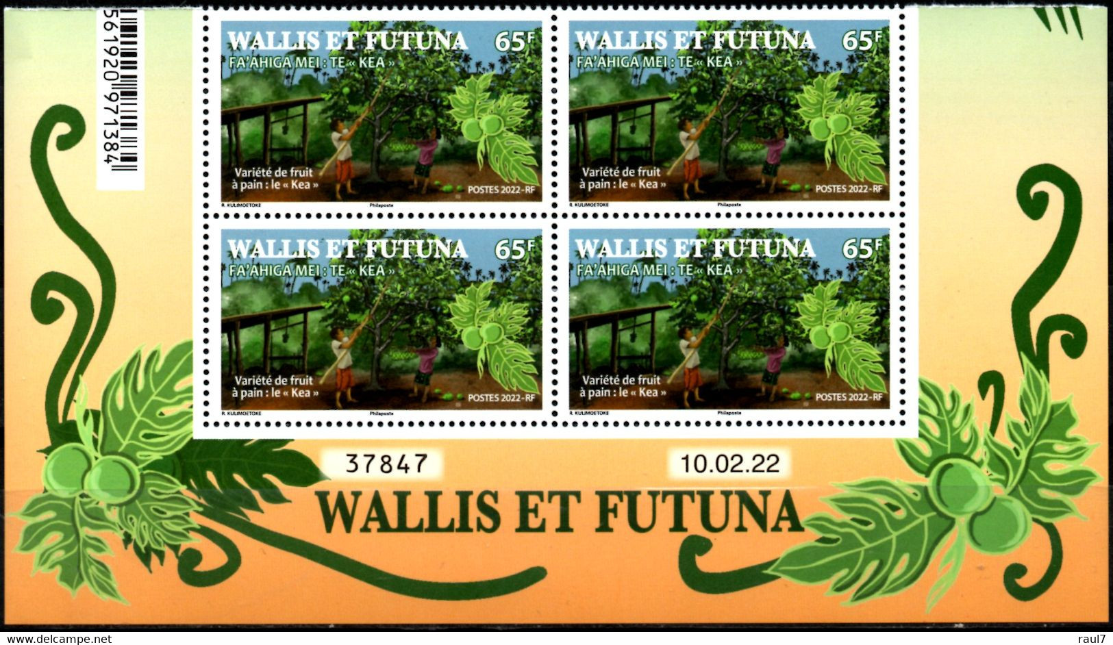 Wallis Et Futuna 2022 - Variété Fruit A Pain Le Kea - Bloc De 4 Coin Daté Neuf // Mnh - Ungebraucht